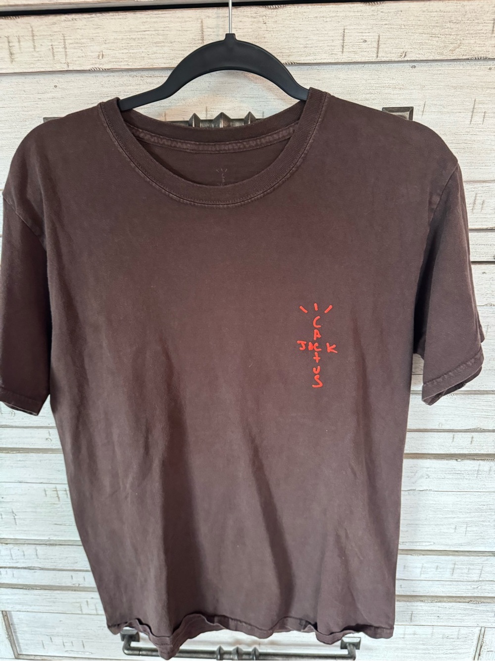 Men's Brown Cactus Jack Graphic Cotton Tee - Red Accent